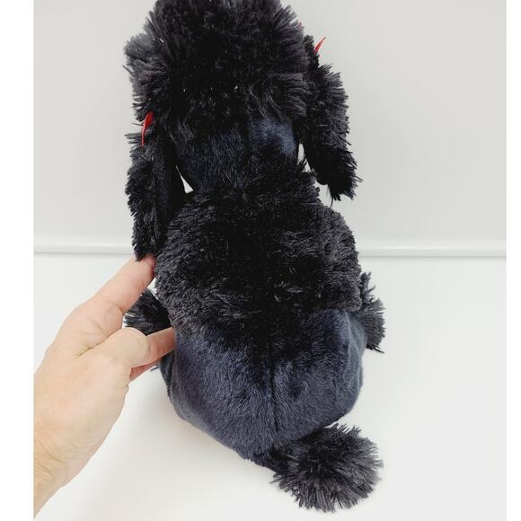 Ty Beanie Buddies Gigi Black Poodle Puppy Dog Stuffed Animal 2003 Red Bows 10” - Picture 2 of 8